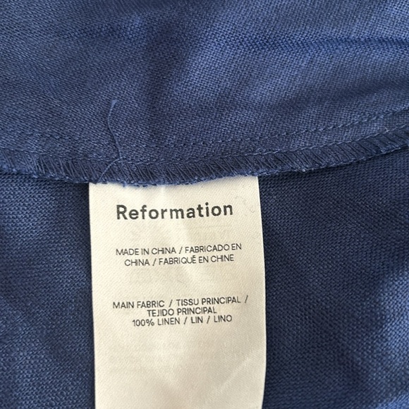 Reformation Danube linen puff sleeve maxi, side slit comfortable cool linen NWT - Picture 6 of 16